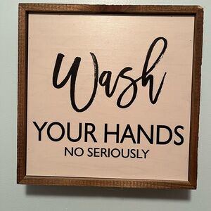 Wooden Wash Your Hands Sign